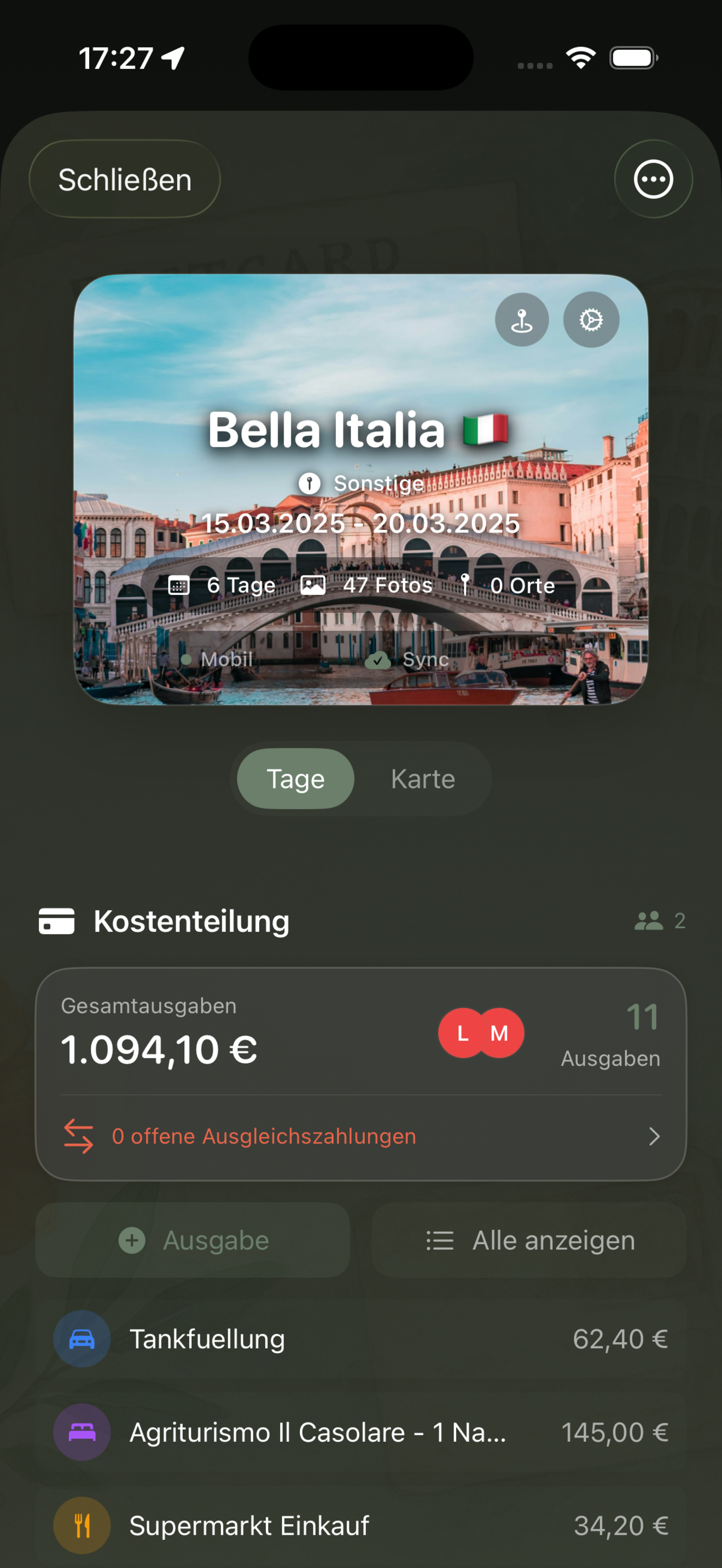 Erlebnisse dokumentieren
